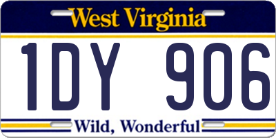 WV license plate 1DY906