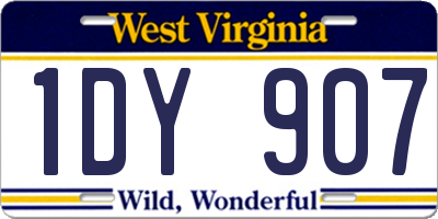 WV license plate 1DY907