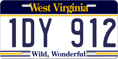 WV license plate 1DY912