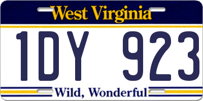WV license plate 1DY923