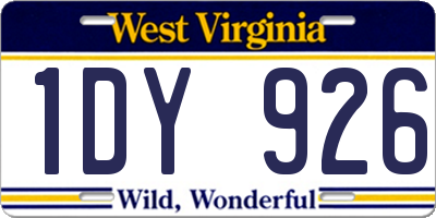 WV license plate 1DY926