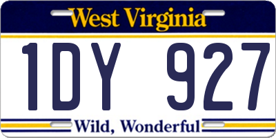 WV license plate 1DY927