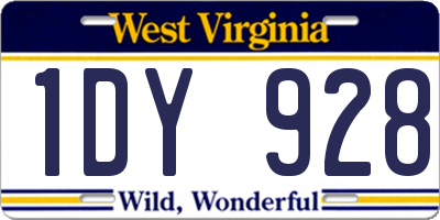 WV license plate 1DY928