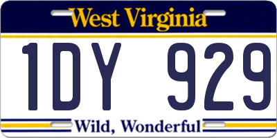 WV license plate 1DY929