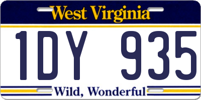 WV license plate 1DY935