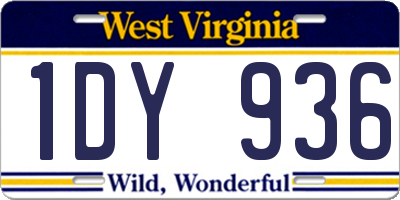 WV license plate 1DY936
