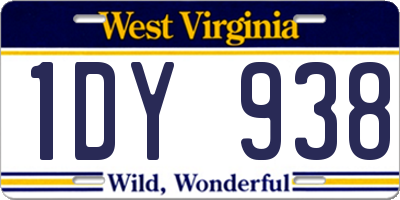 WV license plate 1DY938