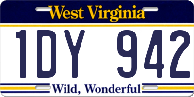 WV license plate 1DY942
