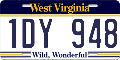 WV license plate 1DY948