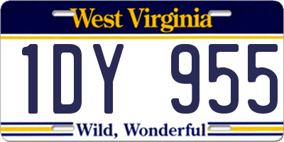 WV license plate 1DY955