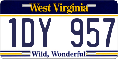 WV license plate 1DY957