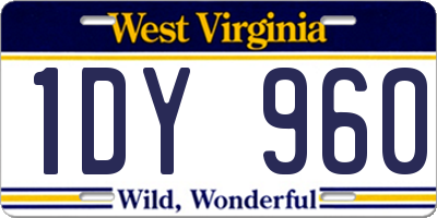 WV license plate 1DY960