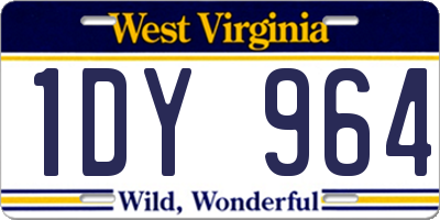 WV license plate 1DY964