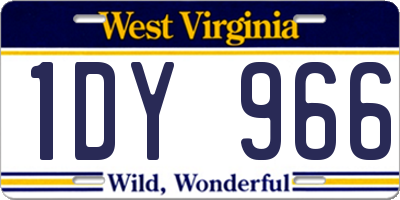 WV license plate 1DY966