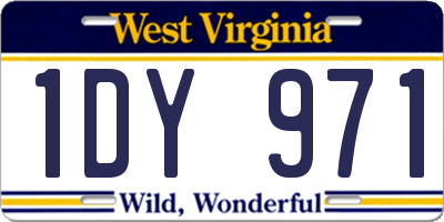 WV license plate 1DY971