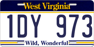 WV license plate 1DY973