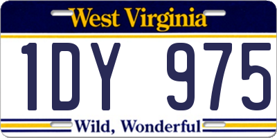 WV license plate 1DY975