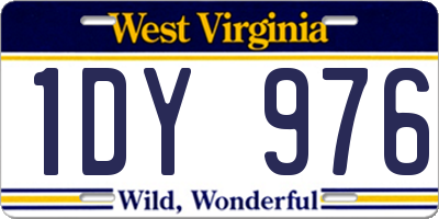 WV license plate 1DY976