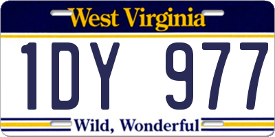 WV license plate 1DY977
