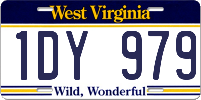 WV license plate 1DY979