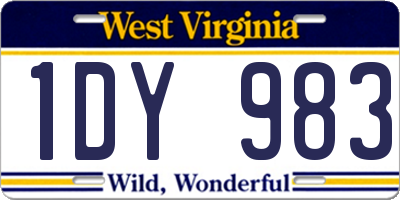WV license plate 1DY983