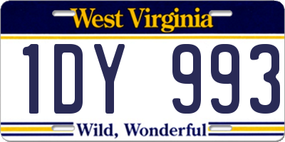 WV license plate 1DY993