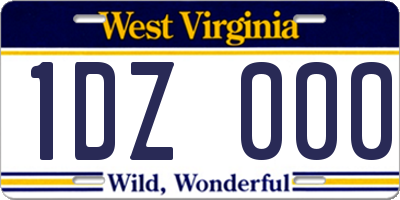 WV license plate 1DZ000