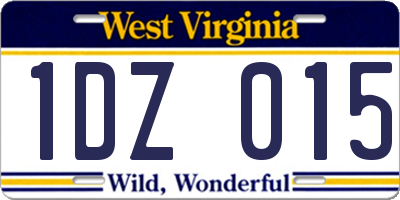 WV license plate 1DZ015