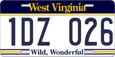 WV license plate 1DZ026