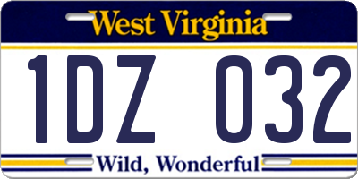 WV license plate 1DZ032