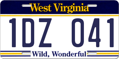 WV license plate 1DZ041