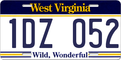 WV license plate 1DZ052