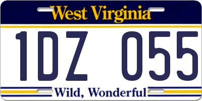 WV license plate 1DZ055
