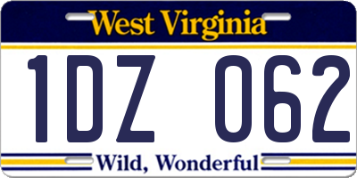 WV license plate 1DZ062