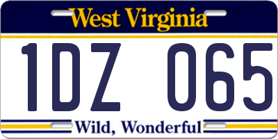 WV license plate 1DZ065