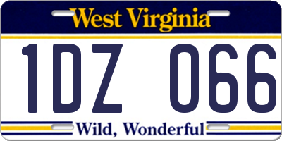 WV license plate 1DZ066