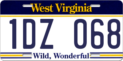 WV license plate 1DZ068