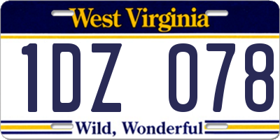 WV license plate 1DZ078