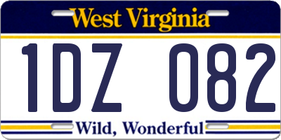 WV license plate 1DZ082