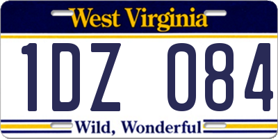 WV license plate 1DZ084