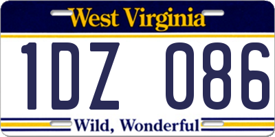 WV license plate 1DZ086