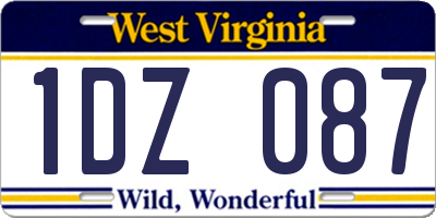 WV license plate 1DZ087
