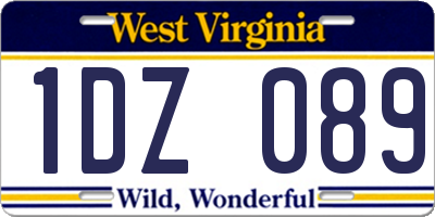 WV license plate 1DZ089