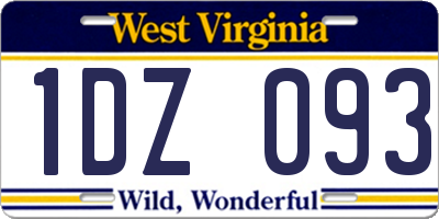 WV license plate 1DZ093