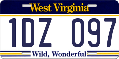 WV license plate 1DZ097