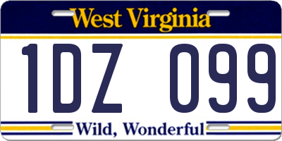 WV license plate 1DZ099