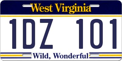 WV license plate 1DZ101