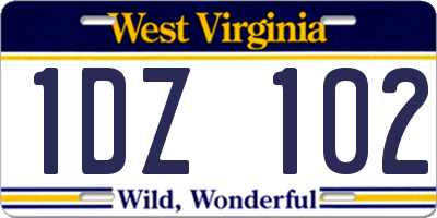 WV license plate 1DZ102