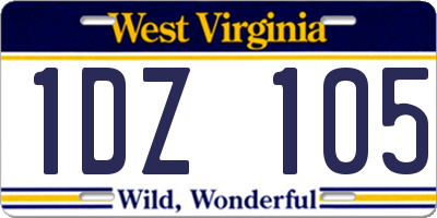 WV license plate 1DZ105