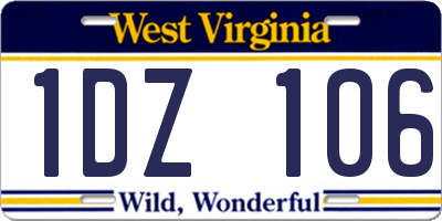 WV license plate 1DZ106